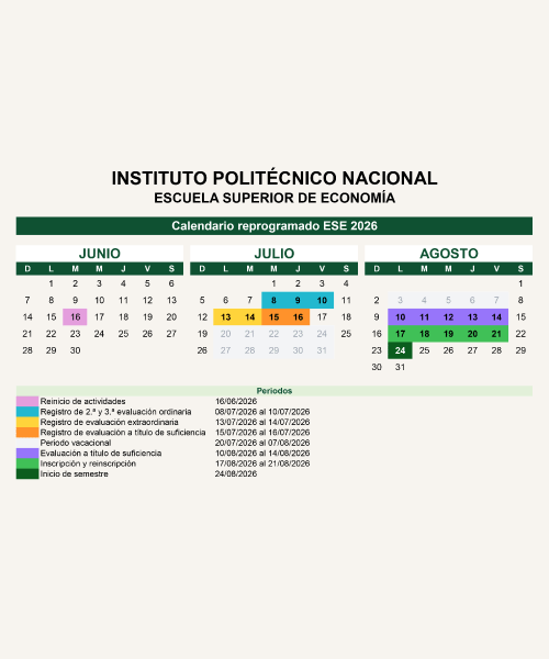 Calendario ESE propuesta